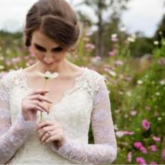 Peach morganite ring. With pink sapphires and diamonds around. Rose gold - Picture 2 of 4